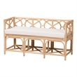 bali & pari Theo Natural Rattan Accent Bench with Removable Cushion