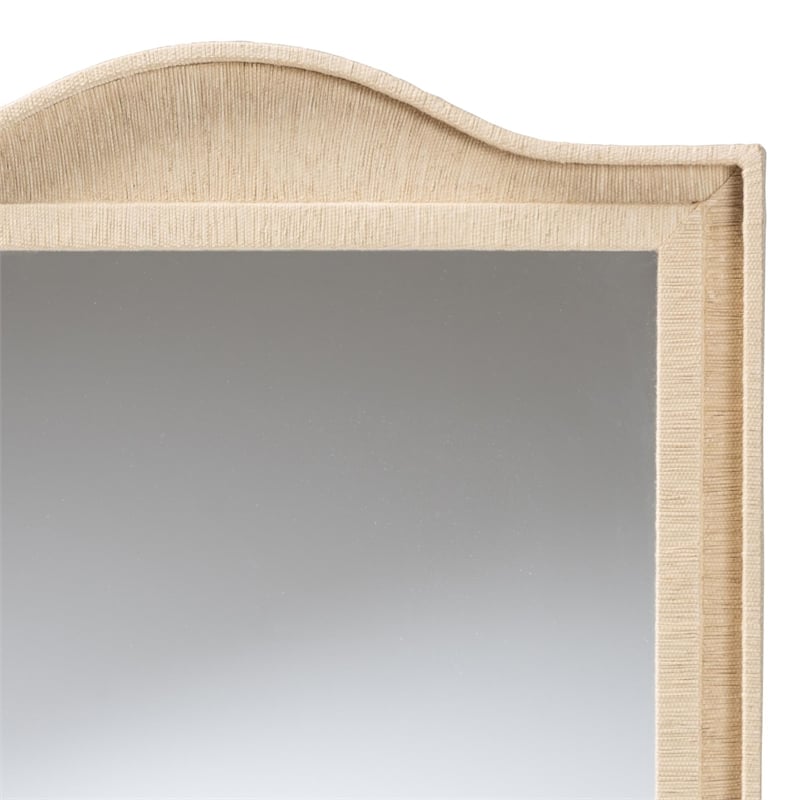 bali & pari Lailan Woven Grasscloth Mirror Rectangle Beige
