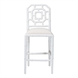 bali & pari Boone Counter Stool with Chinoiserie Design White