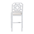 bali & pari Boone Counter Stool with Chinoiserie Design White