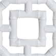 bali & pari Boone Counter Stool with Chinoiserie Design White