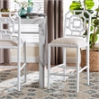 bali & pari Boone Counter Stool with Chinoiserie Design White