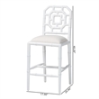 bali & pari Boone Counter Stool with Chinoiserie Design White