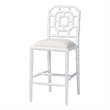 bali & pari Boone Counter Stool with Chinoiserie Design White