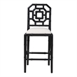 bali & pari Boone Counter Stool with Chinoiserie Design Black