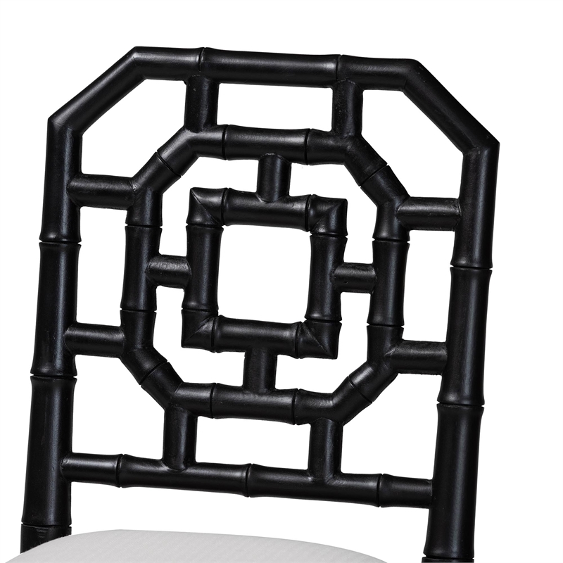 bali & pari Boone Counter Stool with Chinoiserie Design Black