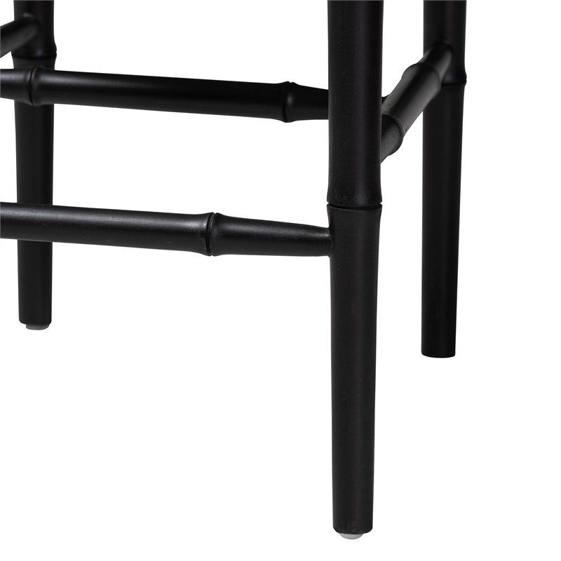 bali & pari Boone Counter Stool with Chinoiserie Design Black