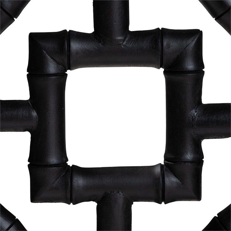 bali & pari Boone Counter Stool with Chinoiserie Design Black