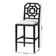 bali & pari Boone Counter Stool with Chinoiserie Design Black