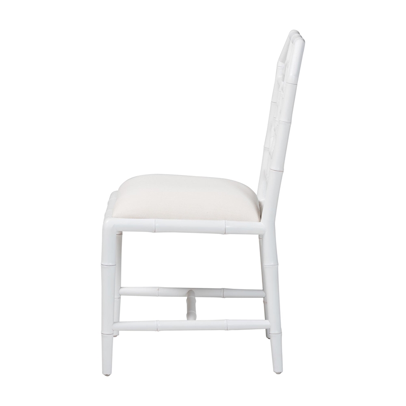 bali & pari Boone Dining Chair with Chinoiserie Design White