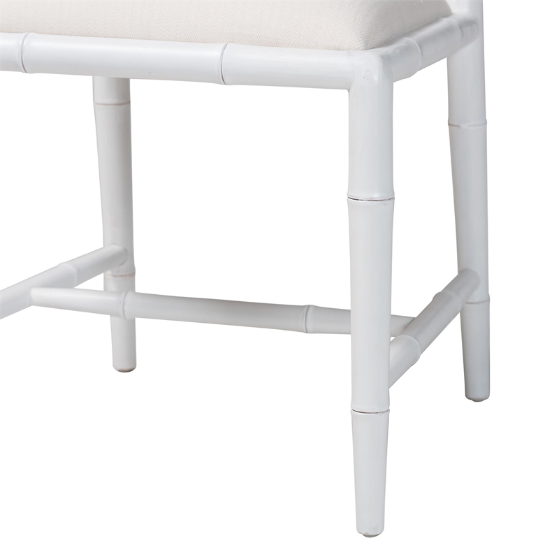 bali & pari Boone Dining Chair with Chinoiserie Design White