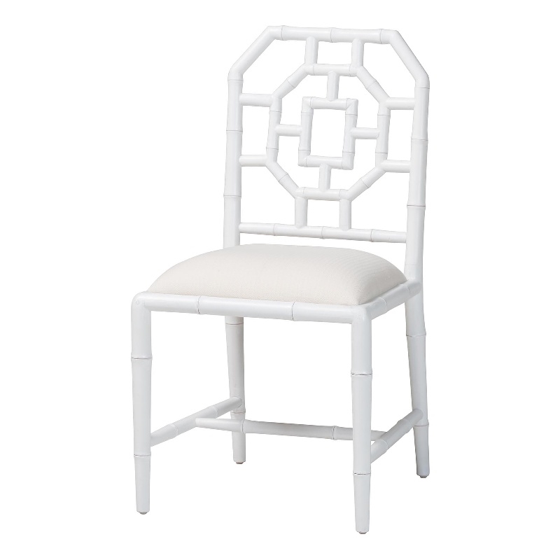 bali & pari Boone Dining Chair with Chinoiserie Design White