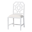 bali & pari Boone Dining Chair with Chinoiserie Design White