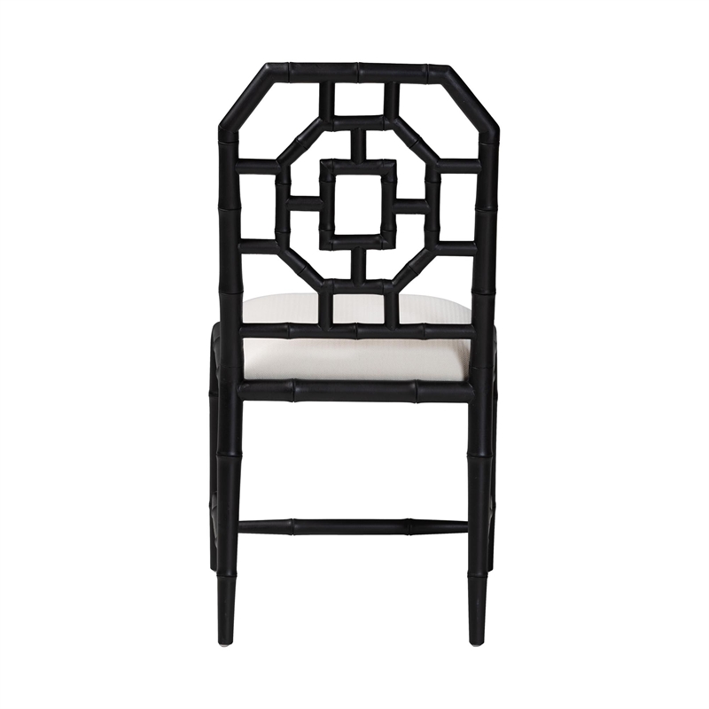 bali & pari Boone Dining Chair with Chinoiserie Design Black