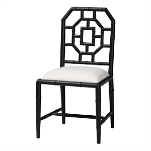 bali & pari Boone Dining Chair with Chinoiserie Design Black