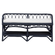 bali & pari Leryn Natural Rattan Bench with Shelf Navy Blue