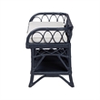 bali & pari Leryn Natural Rattan Bench with Shelf Navy Blue