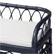 bali & pari Leryn Natural Rattan Bench with Shelf Navy Blue