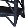 bali & pari Leryn Natural Rattan Bench with Shelf Navy Blue