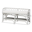 bali & pari Leryn Natural Rattan Bench with Shelf White