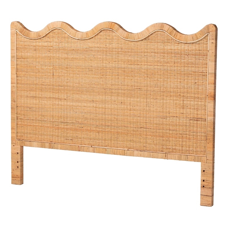bali & pari Cassio Scalloped Natural Rattan Headboard Queen