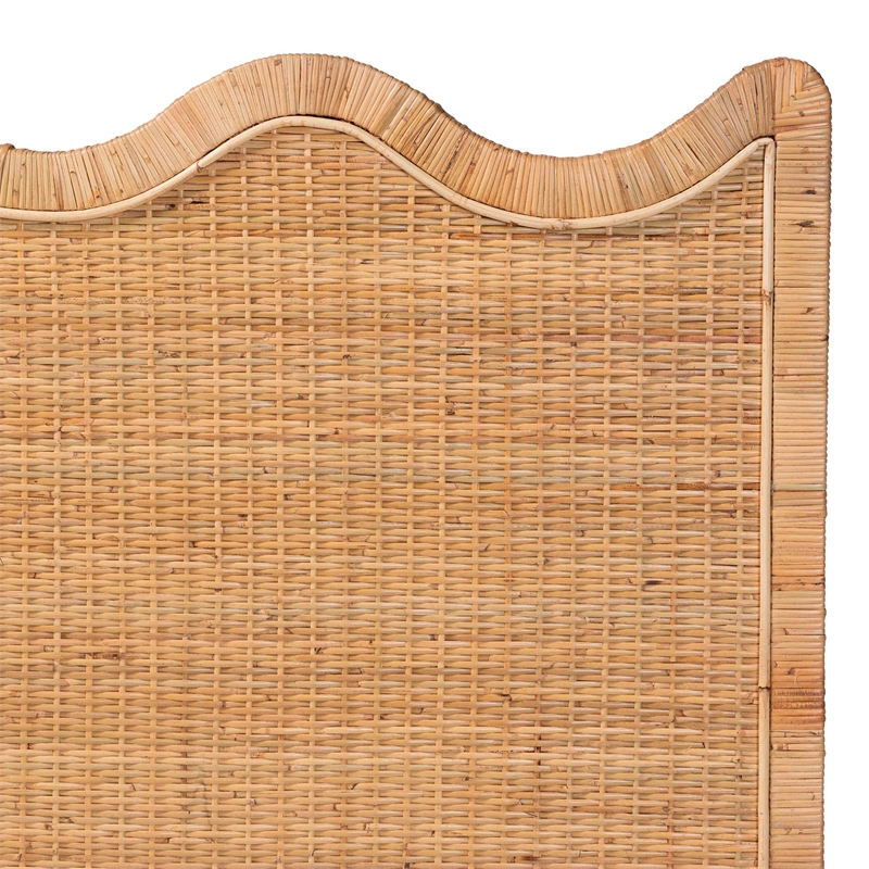 bali & pari Cassio Scalloped Natural Rattan Headboard King
