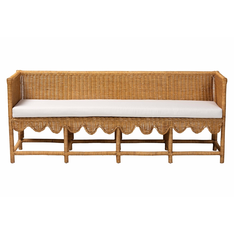 bali & pari Serenay Natural Rattan Dining Bench 77