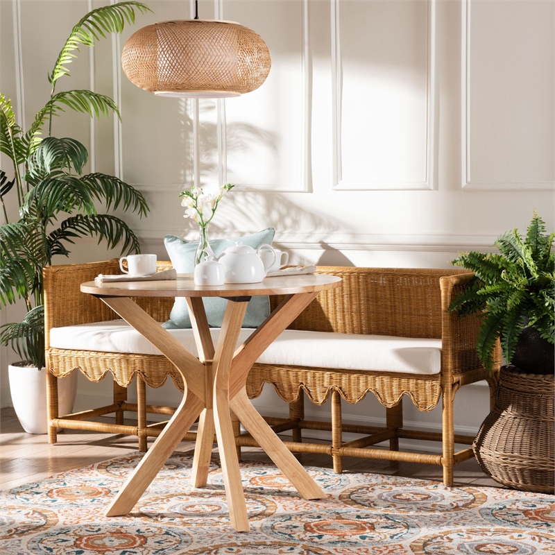 bali & pari Serenay Natural Rattan Dining Bench 77