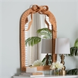 bali & pari Creusa Natural Rattan Accent Mirror with Bow Detail Arch