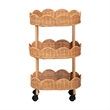 bali & pari Bulana Natural Rattan 3-Tier Rolling Storage Cart