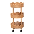 bali & pari Bulana Natural Rattan 3-Tier Rolling Storage Cart