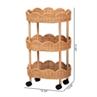 bali & pari Bulana Natural Rattan 3-Tier Rolling Storage Cart