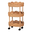 bali & pari Bulana Natural Rattan 3-Tier Rolling Storage Cart