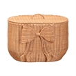 bali & pari Creusa Natural Rattan Laundry Basket with Bow Detail Wide