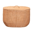 bali & pari Creusa Natural Rattan Laundry Basket with Bow Detail Wide