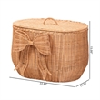 bali & pari Creusa Natural Rattan Laundry Basket with Bow Detail Wide