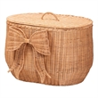 bali & pari Creusa Natural Rattan Laundry Basket with Bow Detail Wide