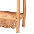 bali & pari Creusa Natural Rattan 2-Tier Wall Shelf with Bow Detail
