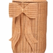 bali & pari Creusa Natural Rattan Laundry Basket with Bow Detail Tall