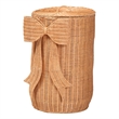 bali & pari Creusa Natural Rattan Laundry Basket with Bow Detail Tall