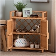 bali & pari Hendrina Natural Rattan and Mahogany Wood Shoe Cabinet 3-Tier
