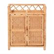 bali & pari Hendrina Natural Rattan and Mahogany Wood Shoe Cabinet 3-Tier