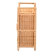 bali & pari Hendrina Natural Rattan and Mahogany Wood Shoe Cabinet 3-Tier