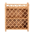 bali & pari Hendrina Natural Rattan and Mahogany Wood Shoe Cabinet 3-Tier