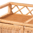 bali & pari Hendrina Natural Rattan and Mahogany Wood Shoe Cabinet 3-Tier