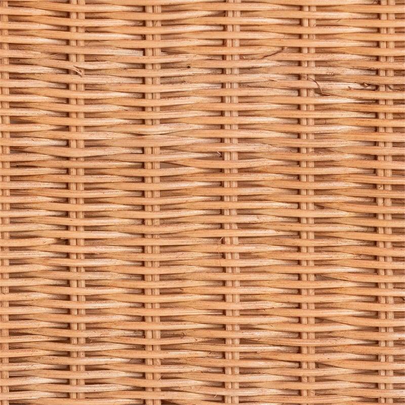 bali & pari Hendrina Natural Rattan and Mahogany Wood Shoe Cabinet 3-Tier