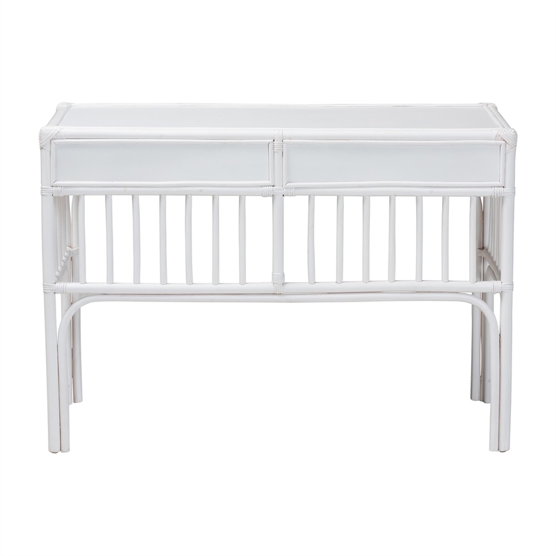 bali & pari Onella Natural Rattan Writing Desk with Two Drawers