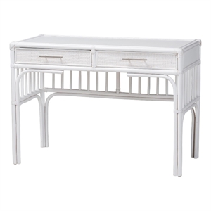 bali & pari Onella Natural Rattan Writing Desk with Two Drawers