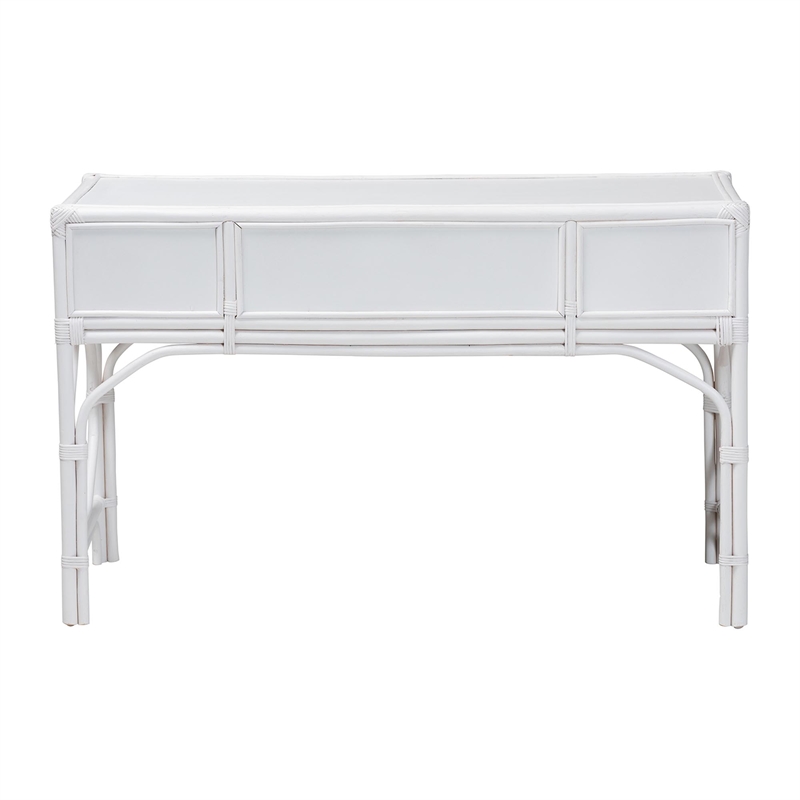 bali & pari Arben Natural Rattan Writing Desk with Three Drawers