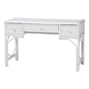 bali & pari Arben Natural Rattan Writing Desk with Three Drawers
